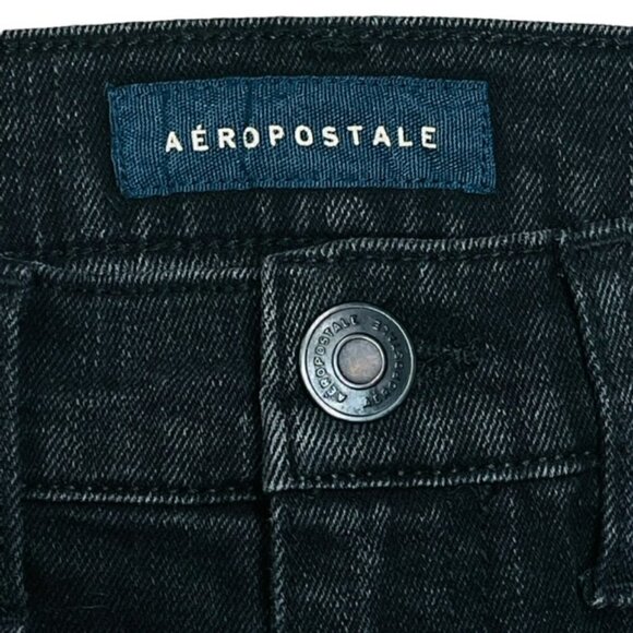 AEROPOSTALE Aero Cheeky Ripped Black Denim Jean Shorts - Size 6 - Picture 7 of 9